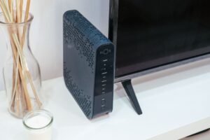 Home Wi-Fi 7 access point setup with a router and connected devices