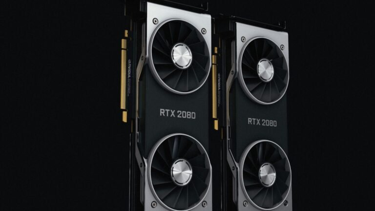 Budget GPU for local LLM — close-up of NVIDIA RTX graphics cards with dual-fan coolers